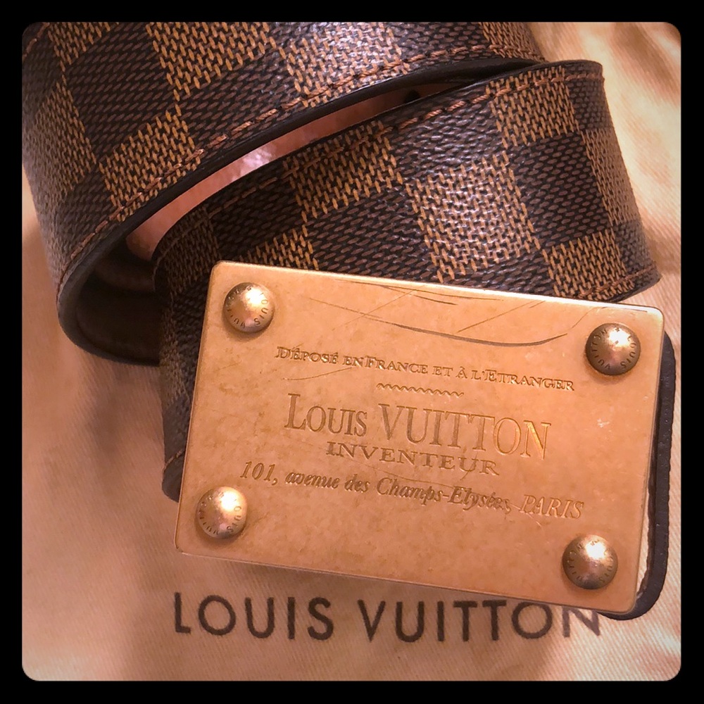 Men’s Louis Vuitton Inveneur Damier belt size 36